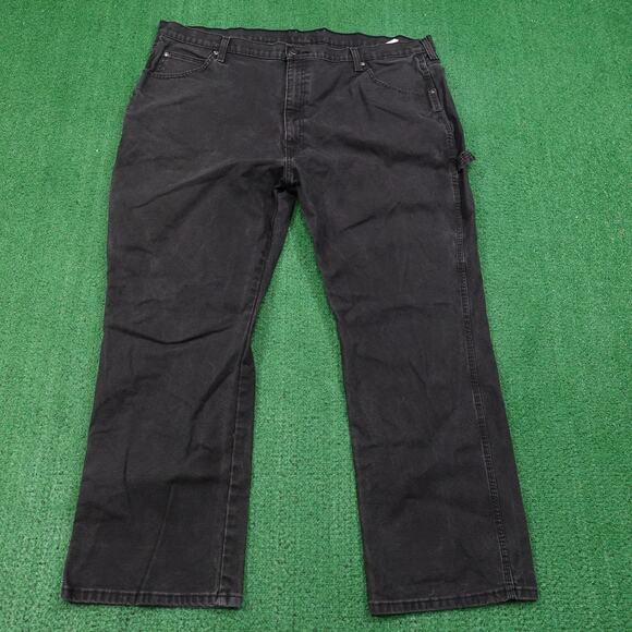 Dickies Jeans Mens 44x30 Black Carpenter Utility Workwear Duck Canvas - Picture 1 of 15